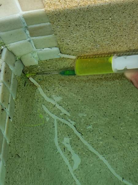 Injection de colorant sur fissure