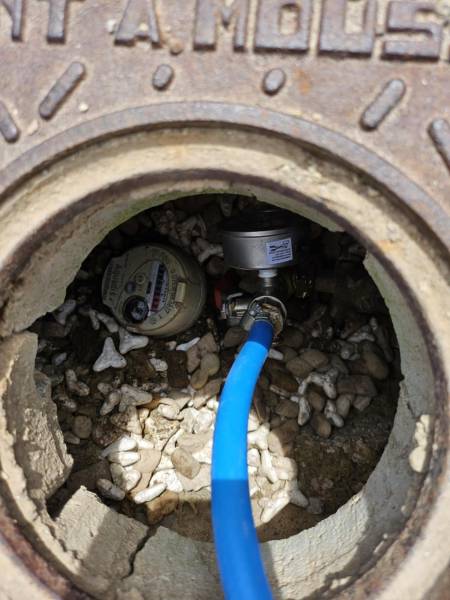 raccordement du gaz traceur au compteur