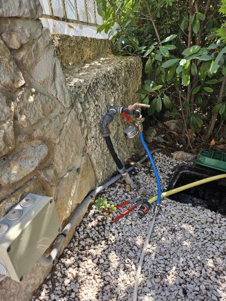 raccordement du gaz sur un robinet d'arrosage