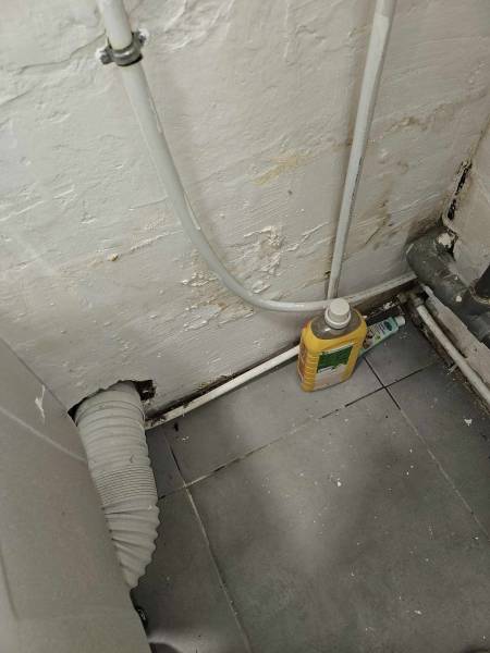 dégâts apparents suite à l'infiltration